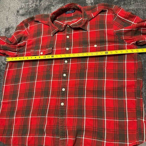 Polo Ralph Lauren Men’s Red Black Plaid Long Sleeve Button Down Shirt - Picture 10 of 11